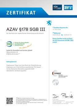 TÜV Zertifikat